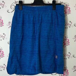 MPG shorts long sport shorts gym workout Black and Blue Athletic Shorts logo